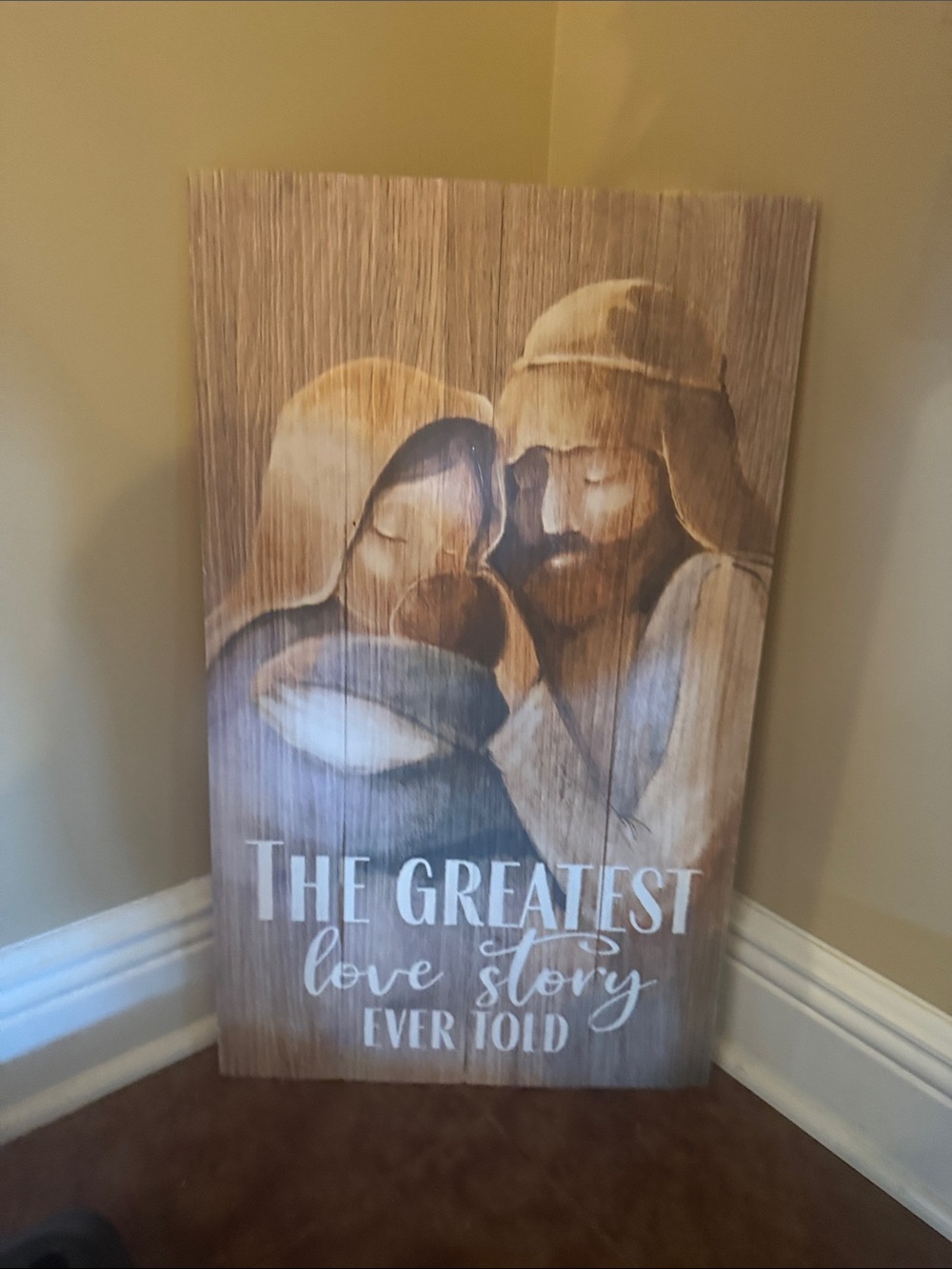 The Greatest Love Story Rustic Brown Wooden Wall Art